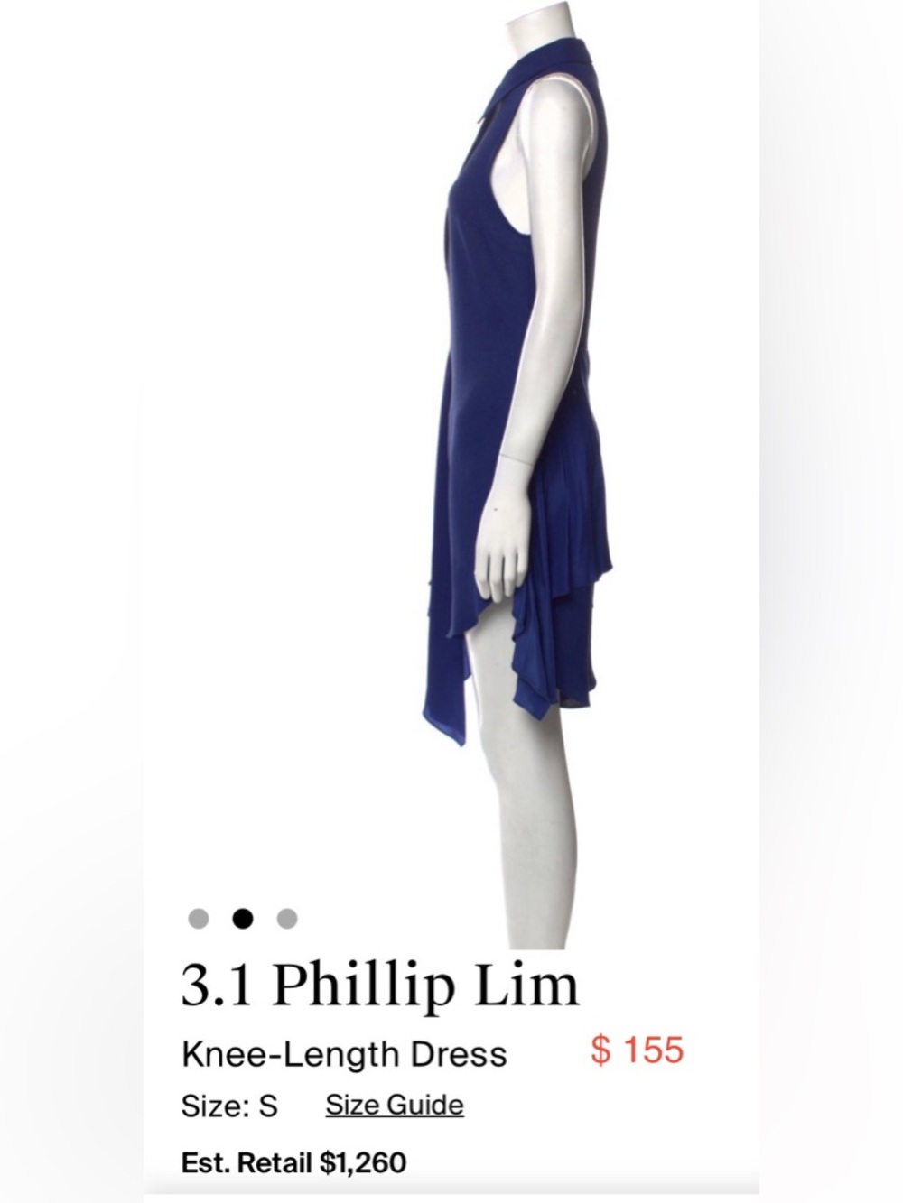 3.1 Phillip Lim Sleeveless Blue mini Dress